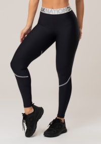 Calça legging nation elástico personalizado dlk preto