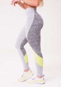 Calça legging nation com recortes na lateral amarelo