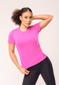Blusa baby look feminina rosa oasis dlk