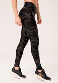 Legging fitness feminina preto com cós transpassado lush dlk
