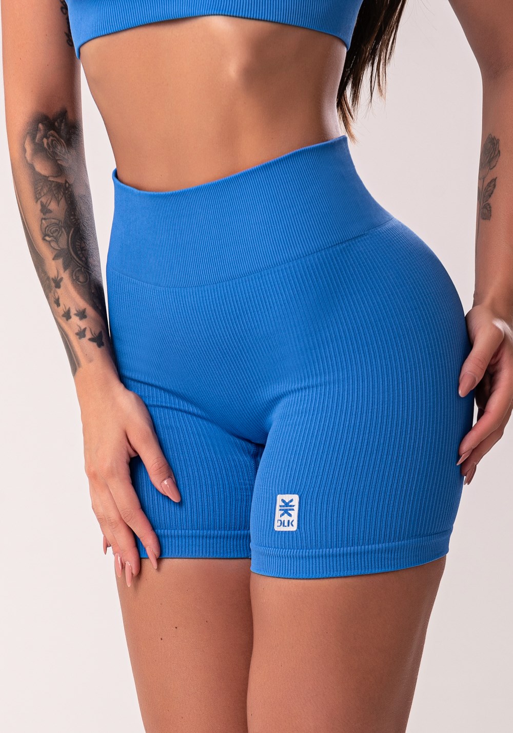 Calça Fitness feminina acetinada Azul - Dama Concept Gym