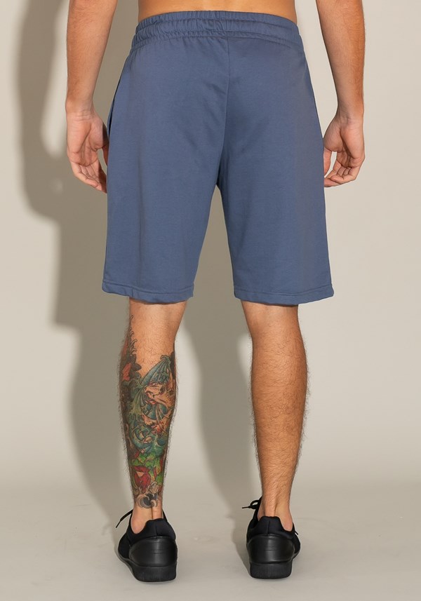 Bermuda for men moletinho com bolso lateral e cadarço azul marinho