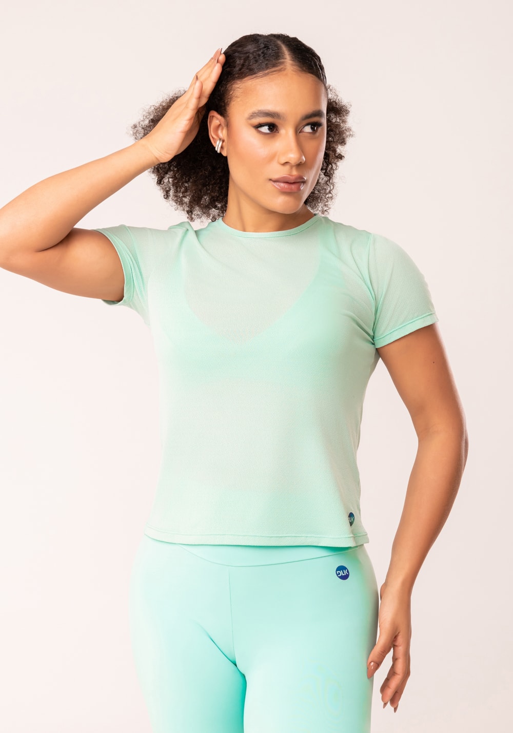 Blusa baby look feminina verde oasis