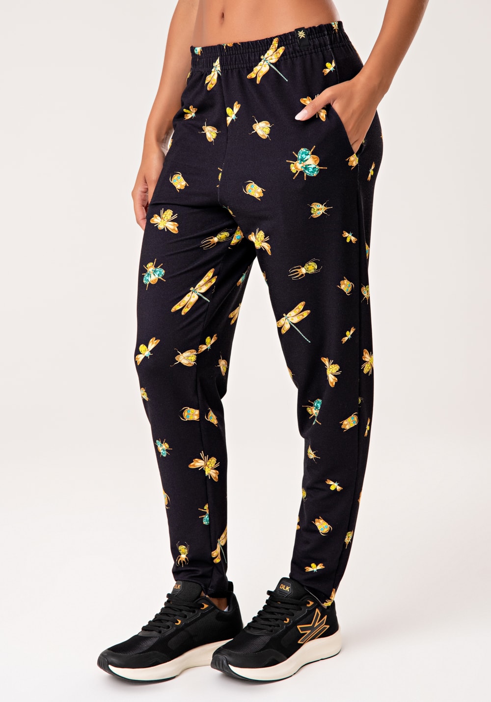 Calça feminina moletinho estampado insetos lush