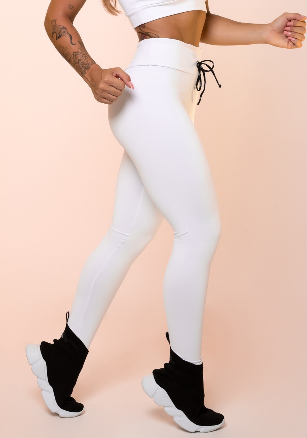 Calça Legging Fitness Básica Branca