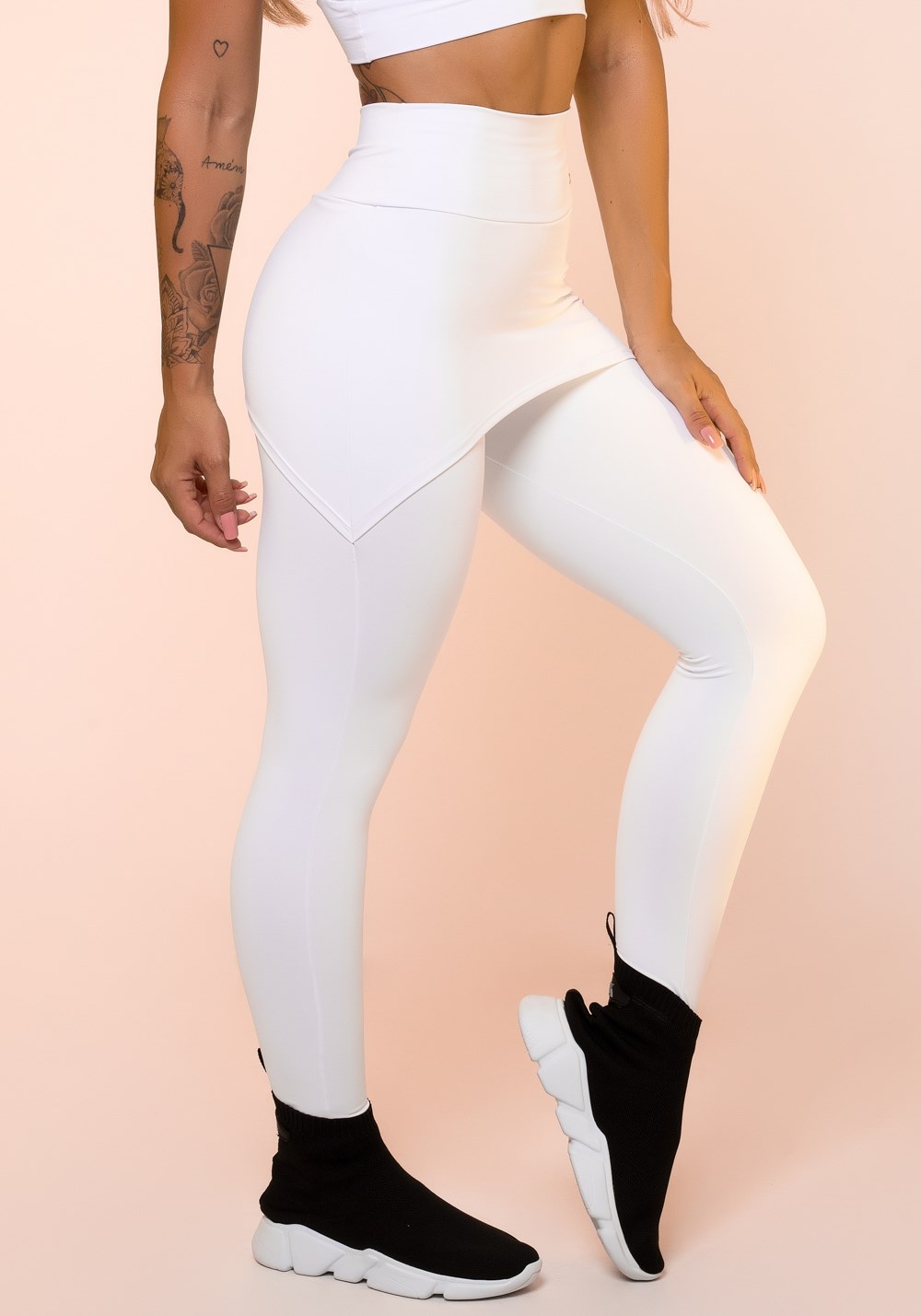 calça legging branca grossa