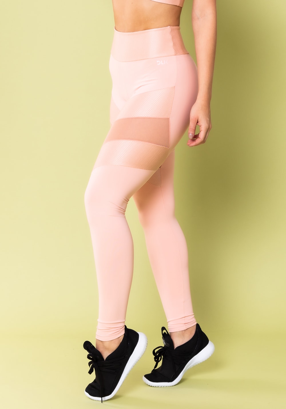 Calca Legging Energy Poliamida Com Tule Rosa Bebe Dlkmodas