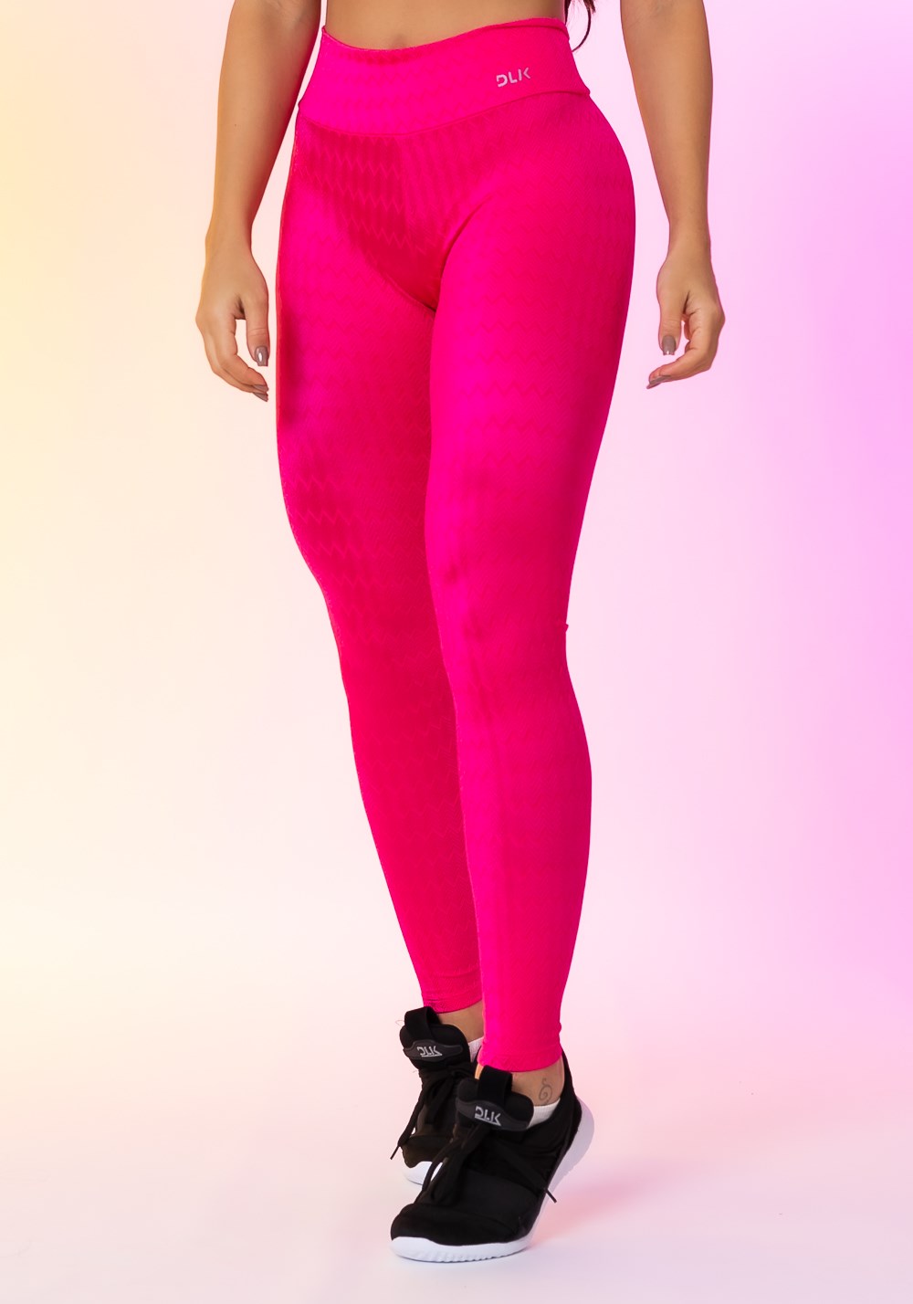 Calça legging happiness básica texturizada rosa