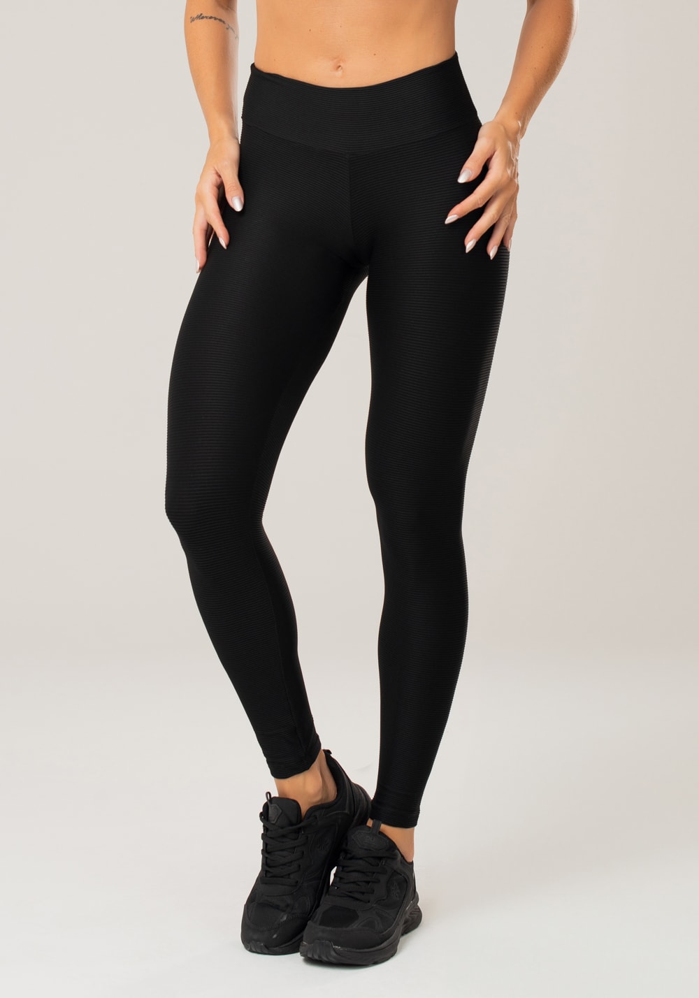 Calça legging happiness texturizada preta dlk
