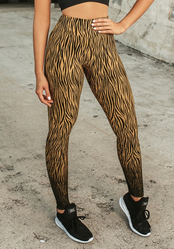 Produto Calça legging jacquard zebra dourado reverse