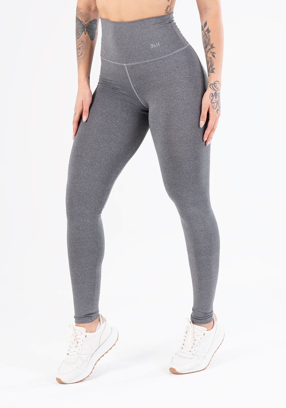 Calça legging mescla cintura alta básica