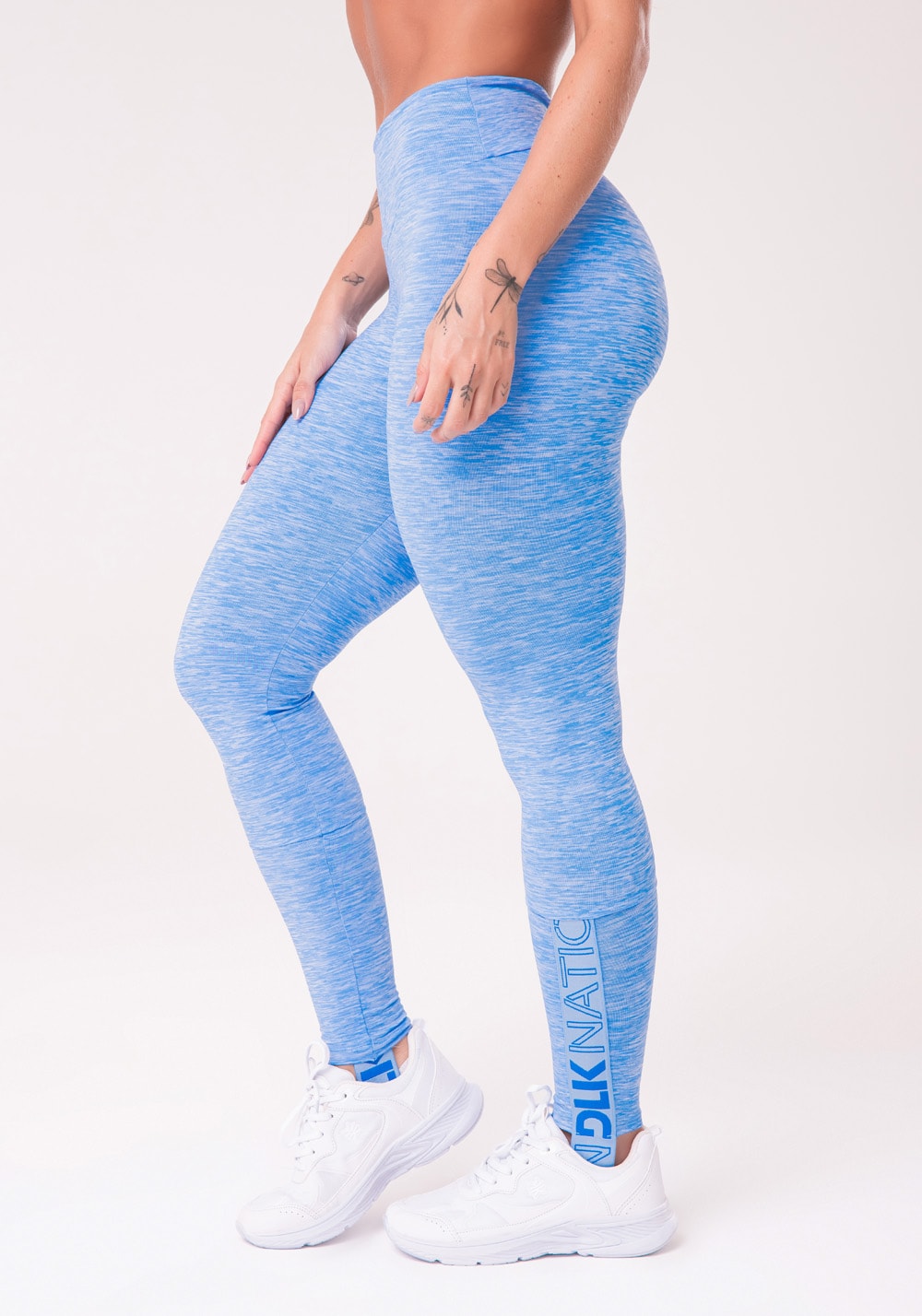 Calça legging nation com elástico no pezinho azul