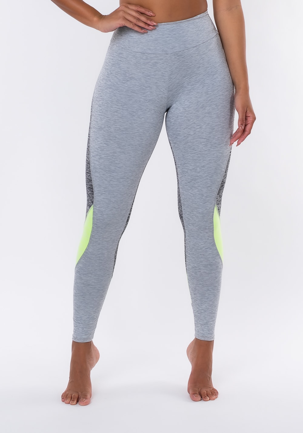 Calça legging nation com recortes na lateral amarelo