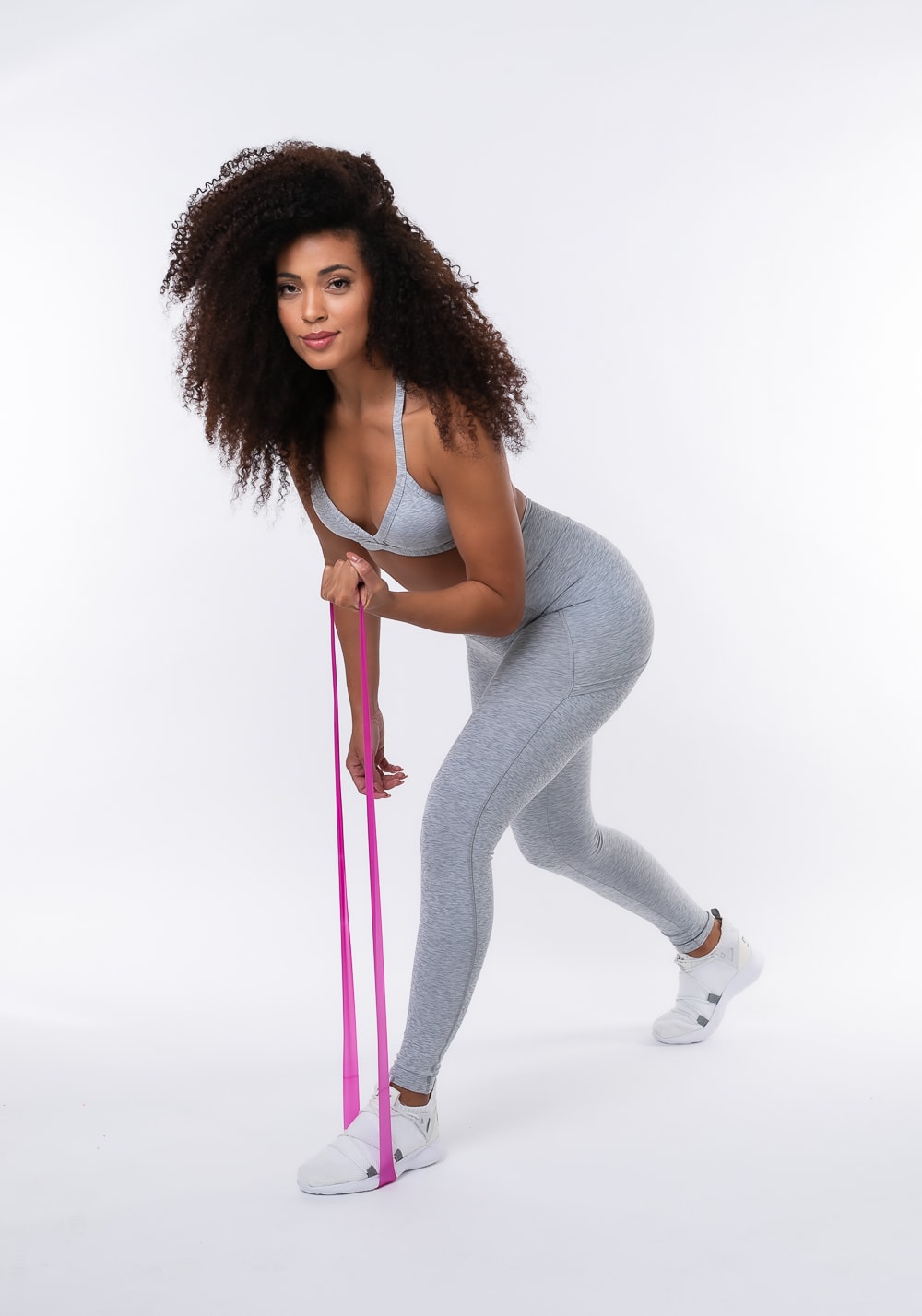 Calça legging nation com tapa bumbum cinza