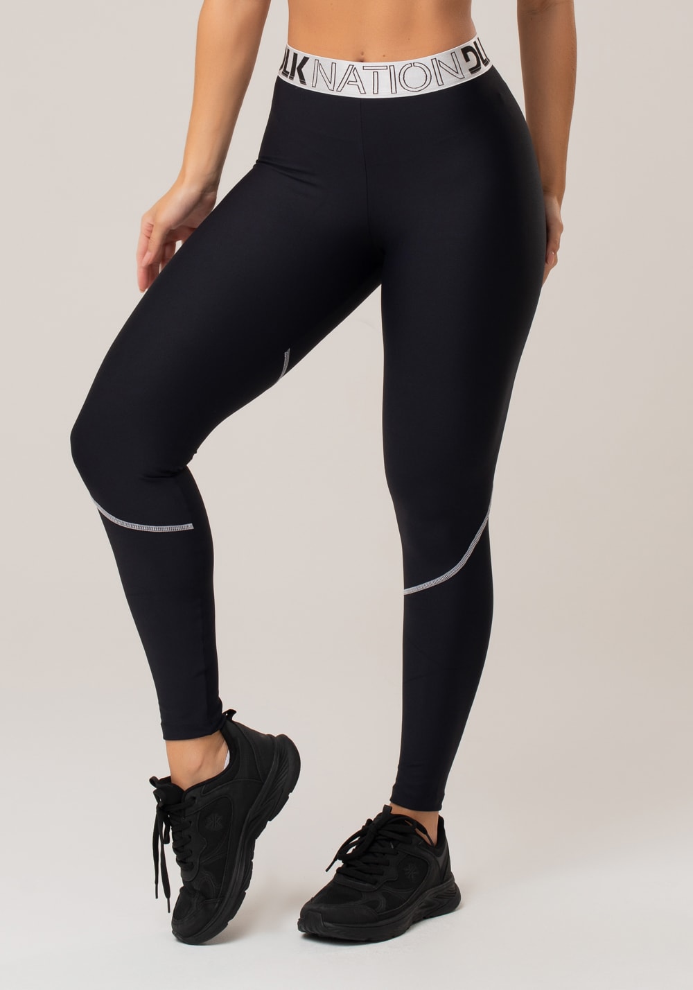 Calça legging nation elástico personalizado dlk preto - DlkModas