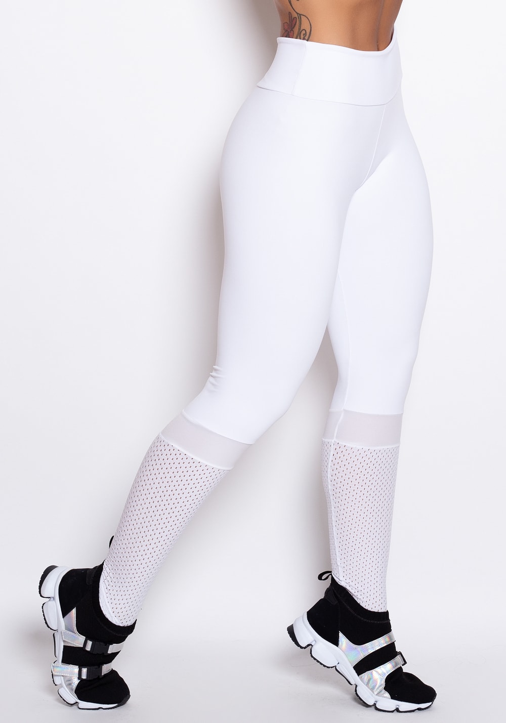 calça legging cirre branca
