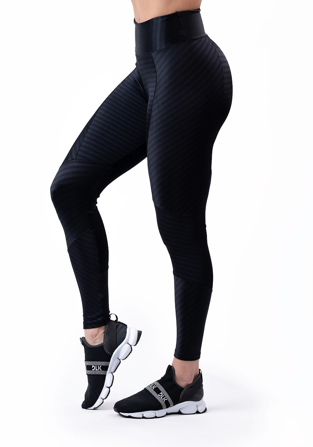 Calça legging poliamida brilho preta dlk