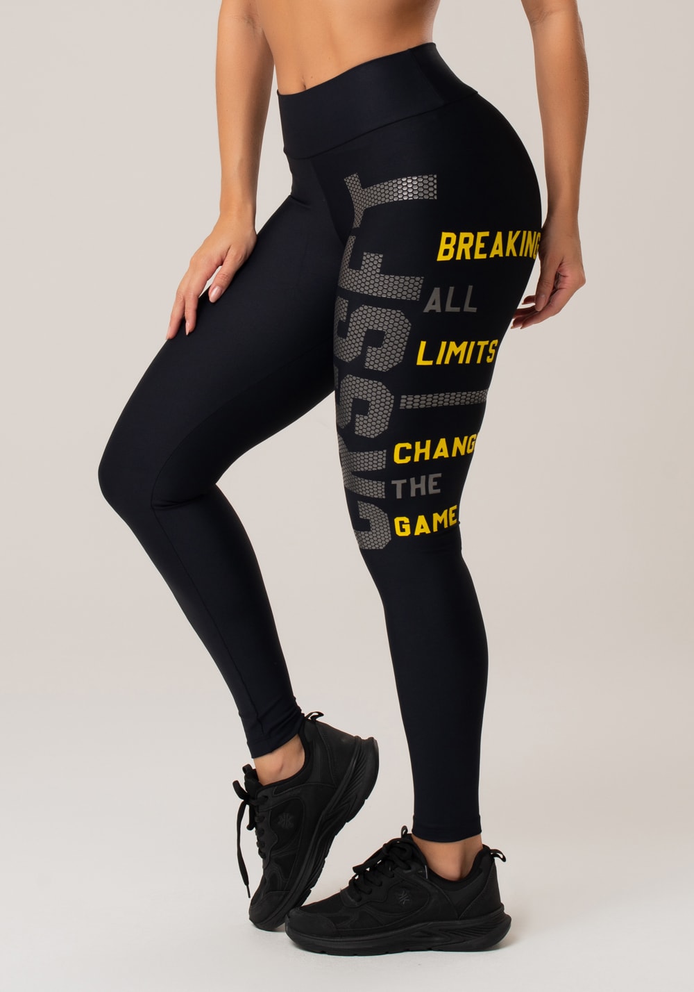Calça legging poliamida preta com silk crssft dlk