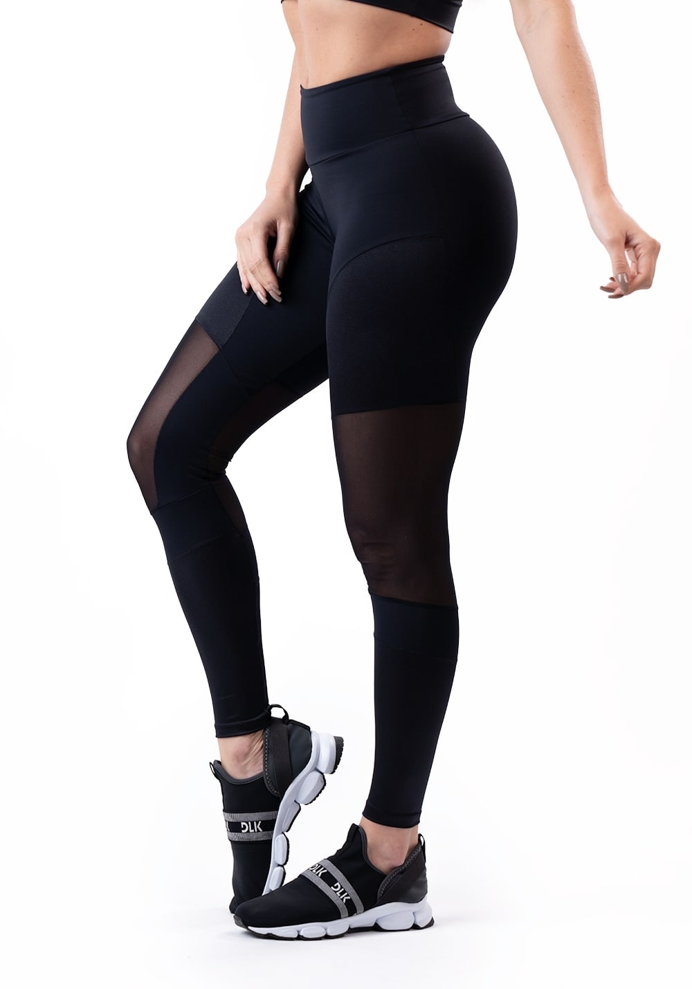 Legging preta hot sale com tule