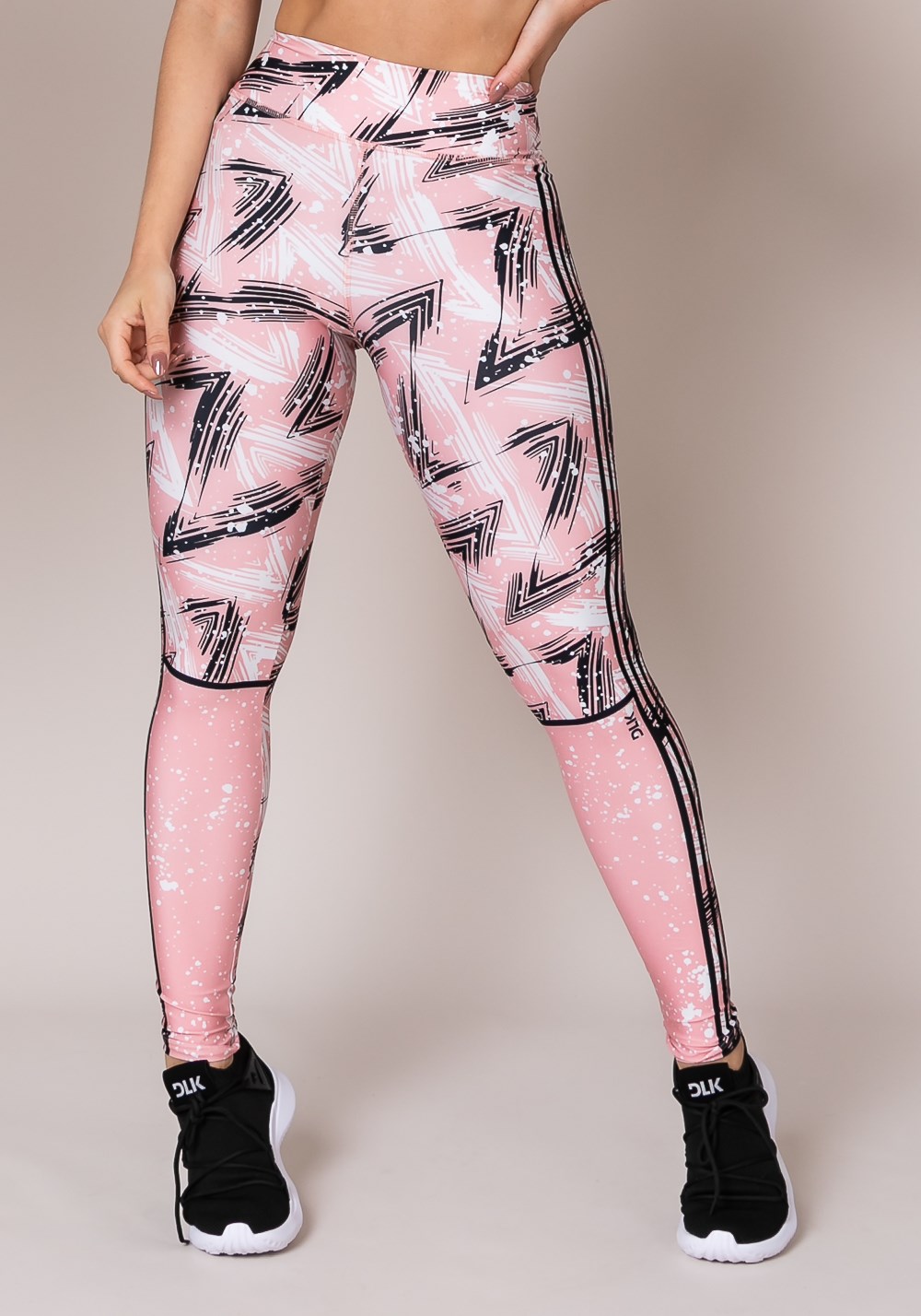 Calça legging printed zig zag rosa