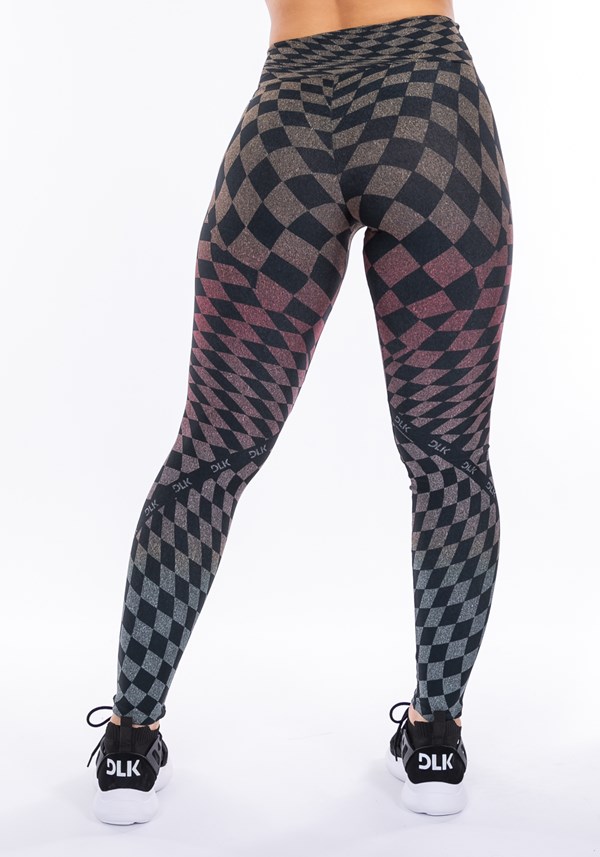 Calça legging sublimada printed xadrez colors