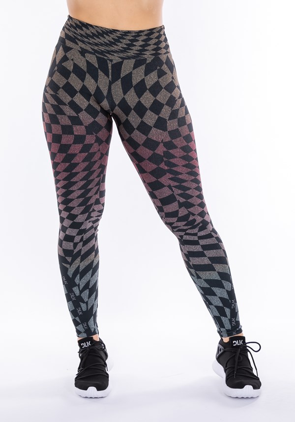 Calça legging sublimada printed xadrez colors