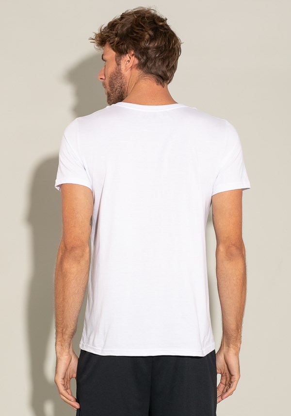 Camiseta algodão manga curta for men slim branco