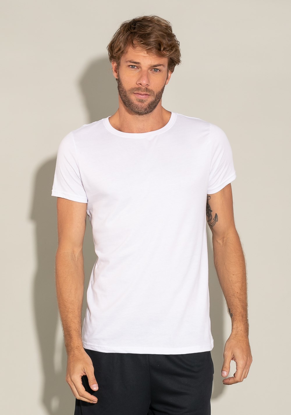 Camiseta algodão manga curta for men super slim branco