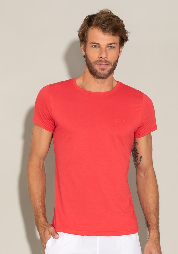 Camiseta algodão manga curta for men super slim melancia