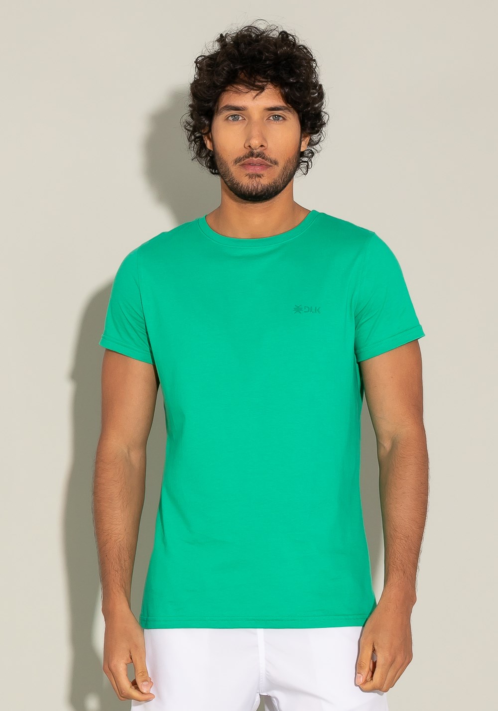 Camiseta algodão manga curta for men super slim verde claro