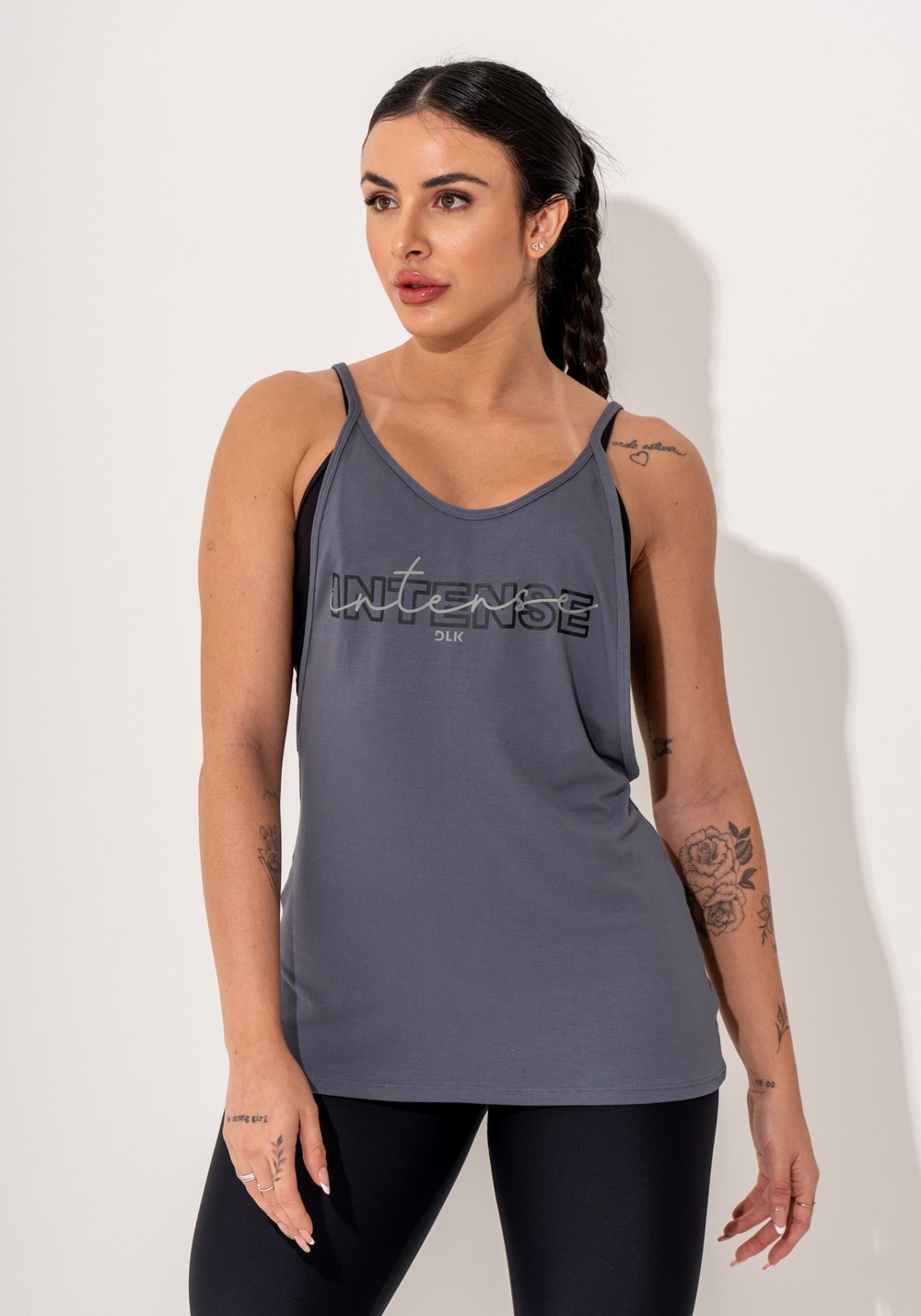 Camiseta fitness feminina viscolycra cinza maxxi cava com silk intense