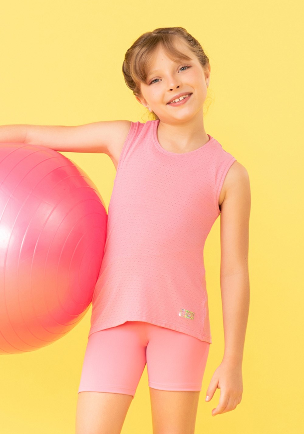 Camiseta infantil básica rosa chiclete