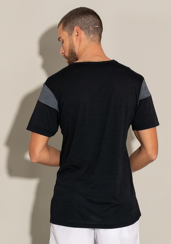 Camiseta manga curta com recortes for men preto