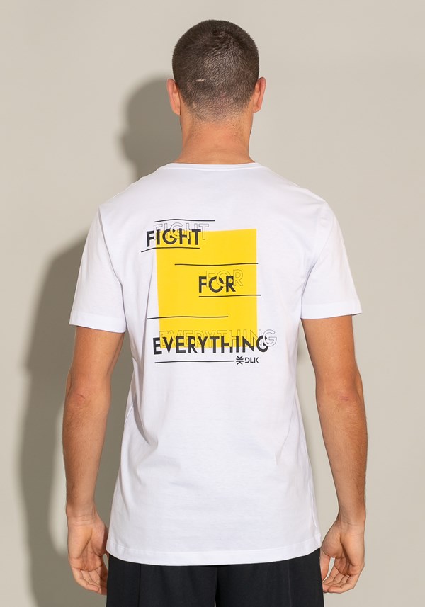 Camiseta manga curta for men fight for everything branca