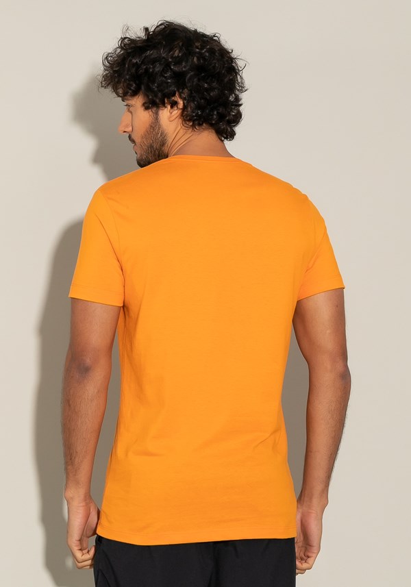 Camiseta manga curta for men motivation laranja