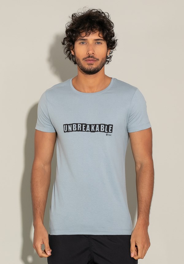 Camiseta manga curta for men slim unbreakable azul acinzentado