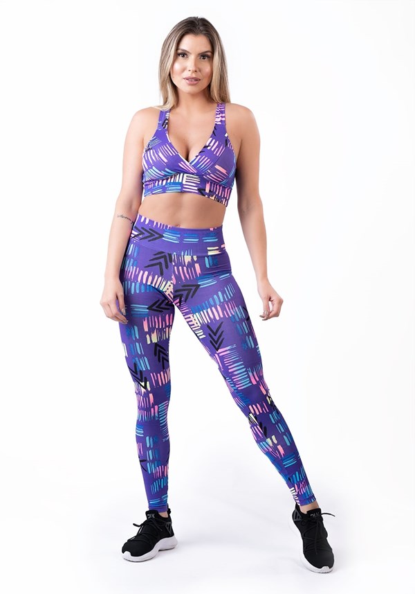 Kit c 03 roupa de academia fitness estampado feminino - R$ 225.78, cor  Multicolor #147263, compre agora
