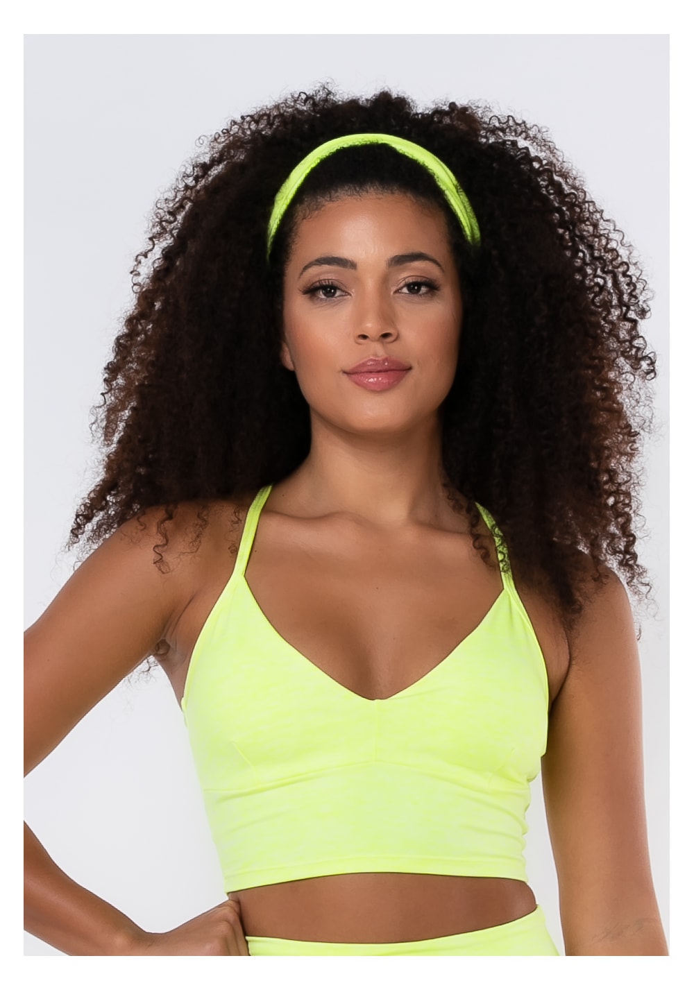 Cropped bojo removível nation alças cruzadas amarelo dlk