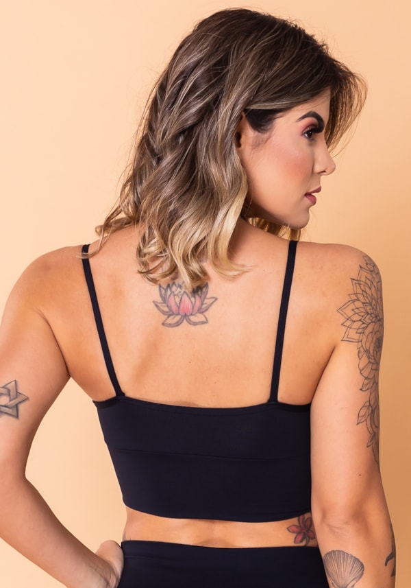 Cropped fitness jacquard light prata linhas pretas