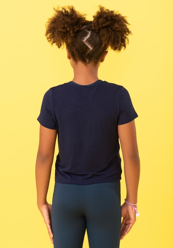 Cropped infantil básico azul marinho
