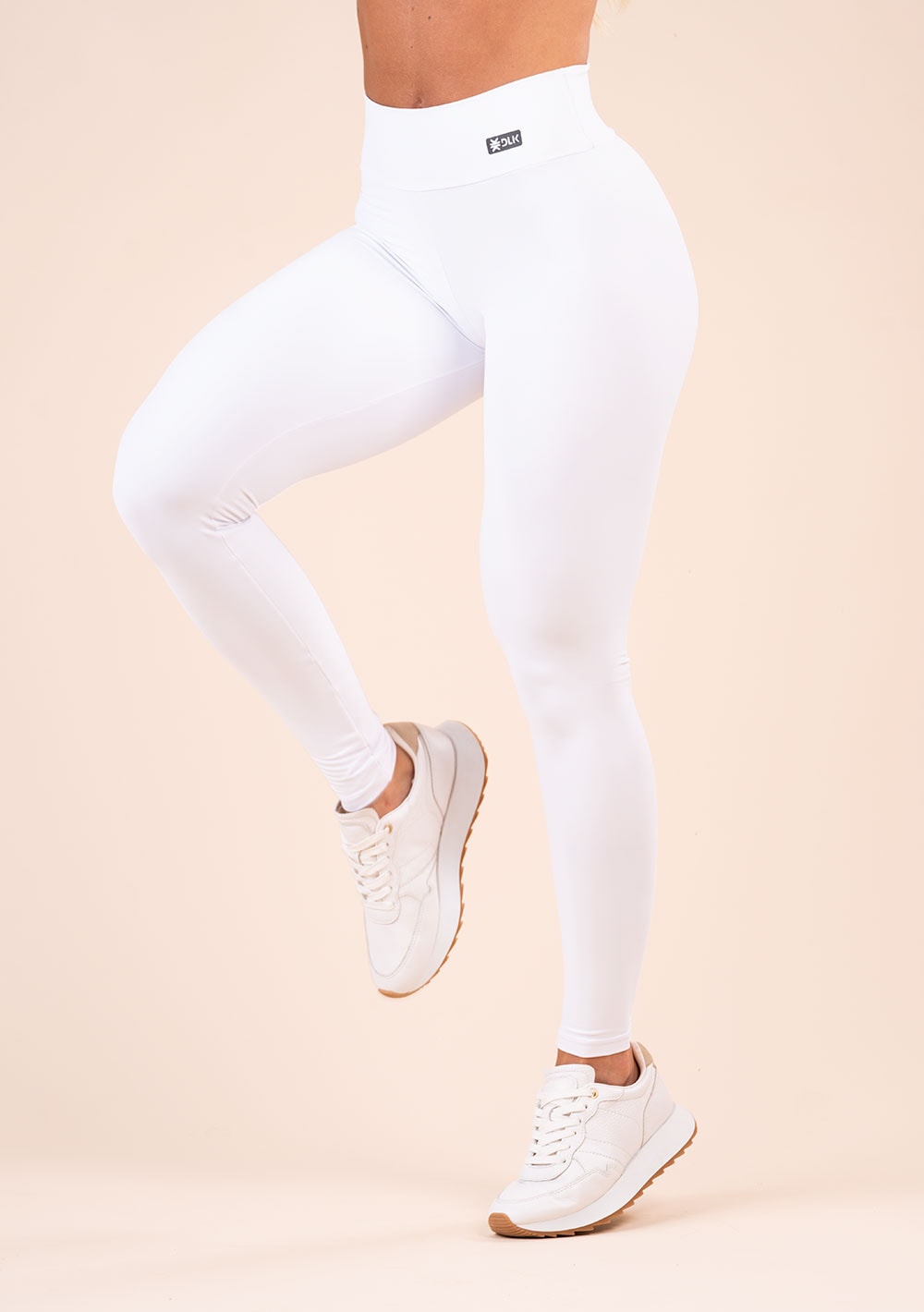 Legging fitness feminina branca action dlk
