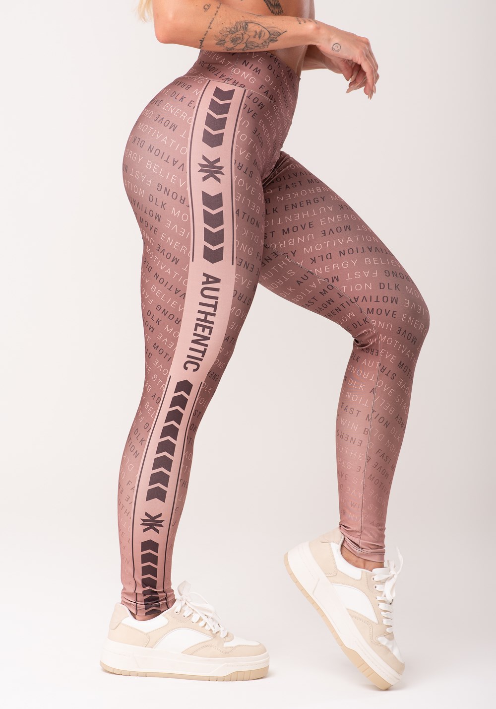 Legging fitness feminina estampada authentic marrom printed