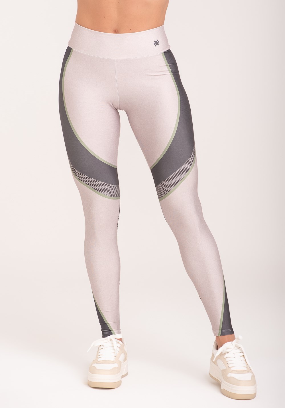 Legging fitness feminina estampada belive off white printed