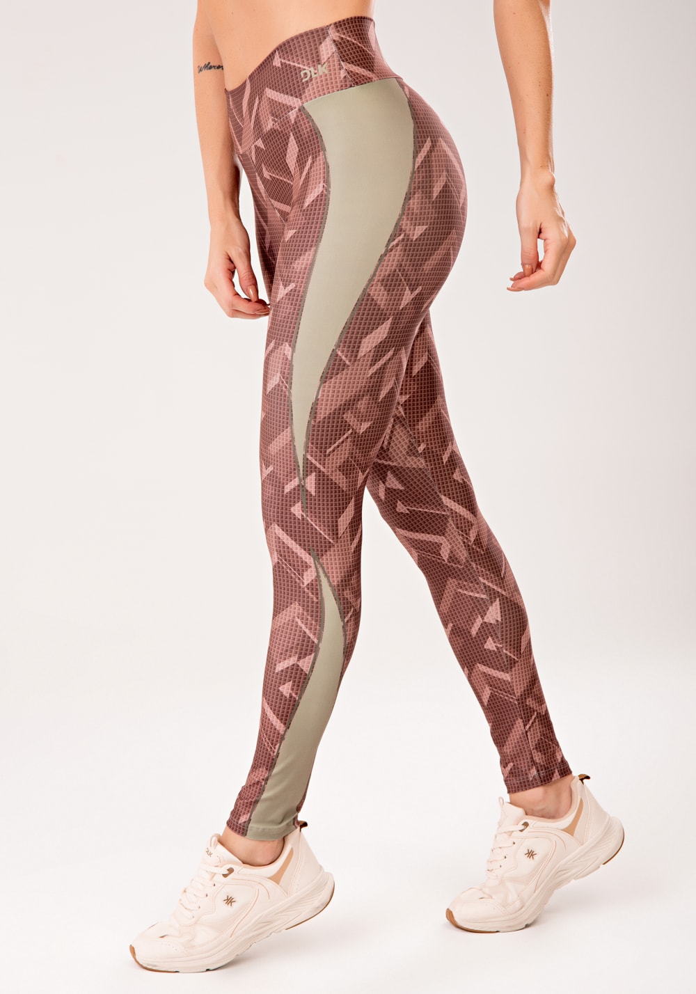 Legging fitness feminina estampada brave marrom printed mousse