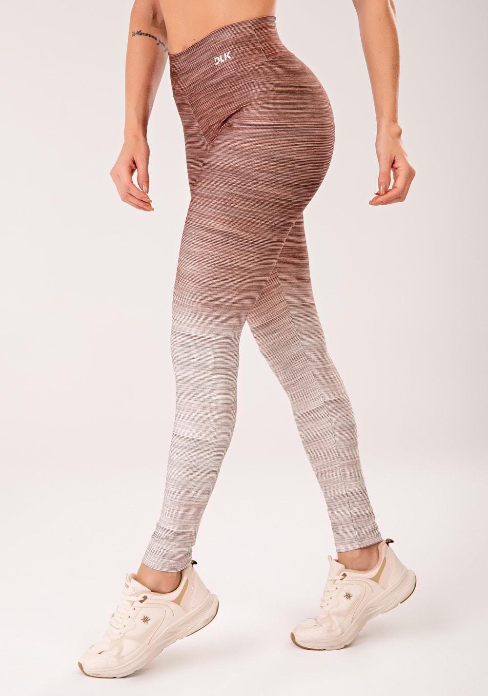 Legging fitness feminina estampada melange degradê marrom printed mous