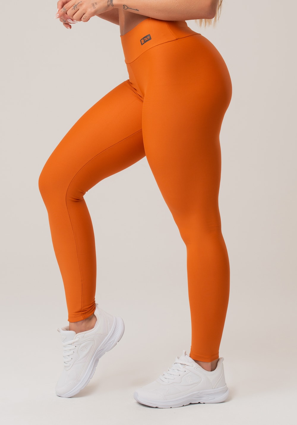 Legging fitness feminina laranja action dlk