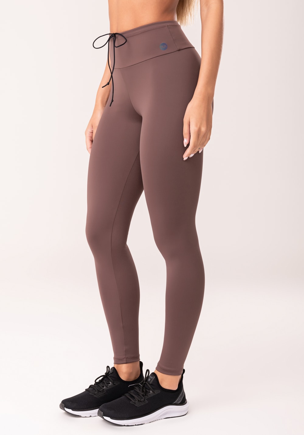 Legging fitness feminina marrom com cadarço oasis