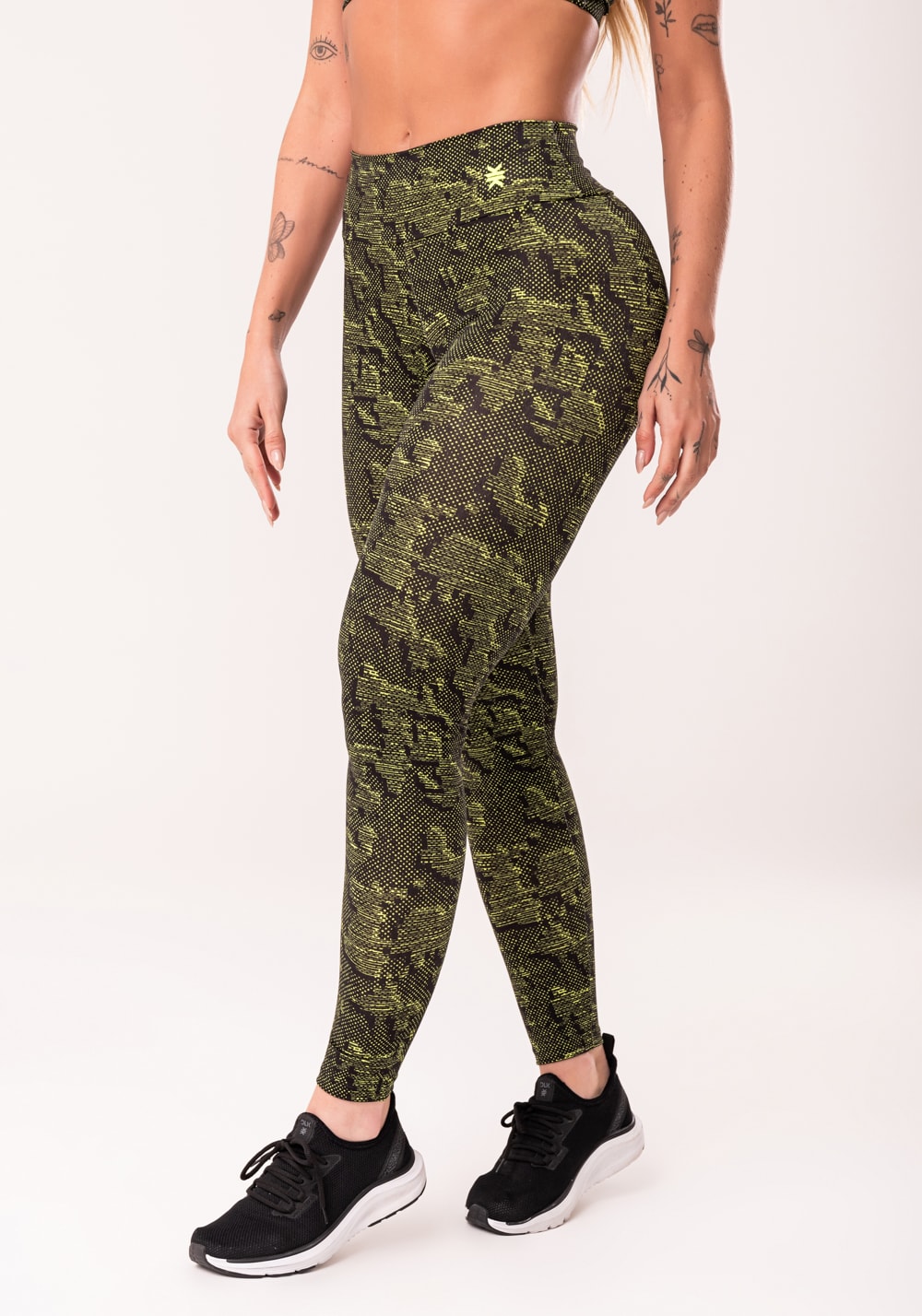 Legging fitness feminina neon estampada camouflage euphoria