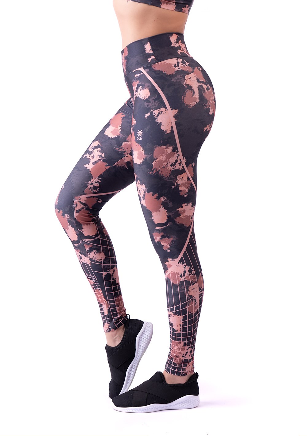 Legging fitness feminina new printed estampada camu rosé