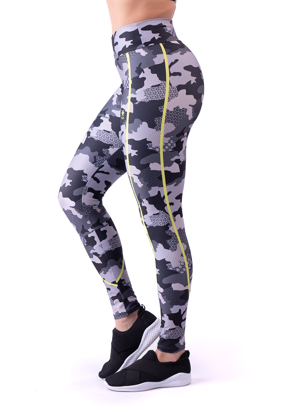 Legging fitness feminina new printed estampada camuflado cinza